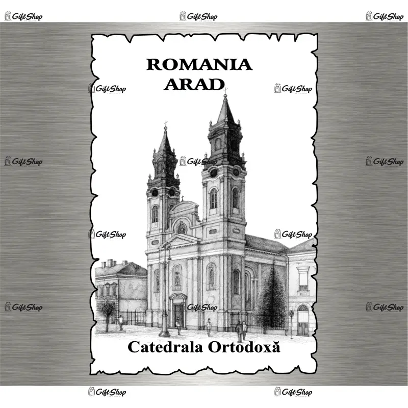 Arad, romania, catedrala ortodoxa veche, magnet frigider mgs009